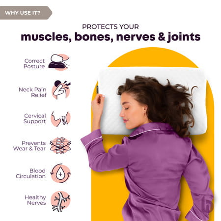 Betterhood Pack Of 2 White Memory Foam Ergonomic Contour Cervical Sleep Pillow