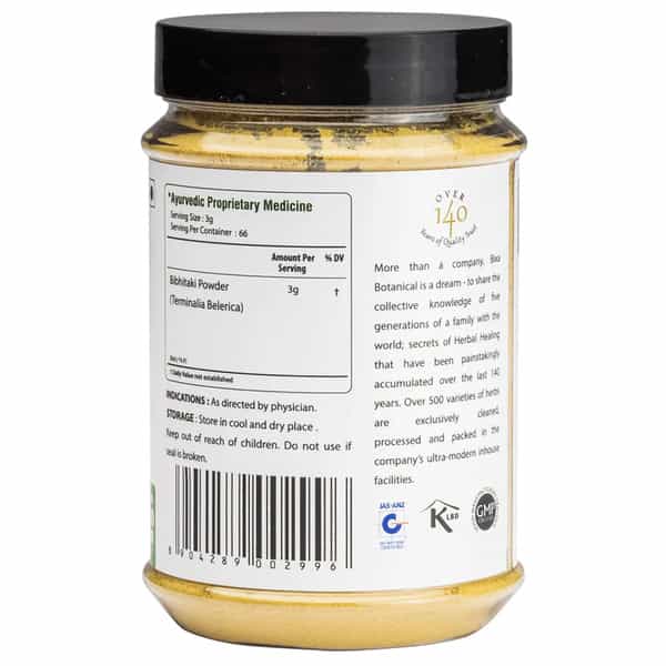 Bixa Botanical Baheda Powder -Supports Healthy Intestinal Function | Eyes & Hair Tonic(200G)