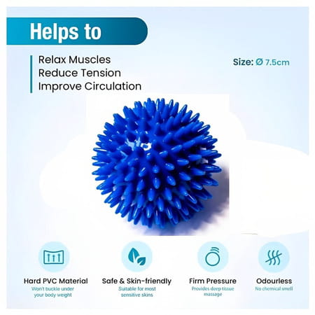 Healthtrek Acupressure Spiky Massage Ball (Pack Of 1 | Blue)