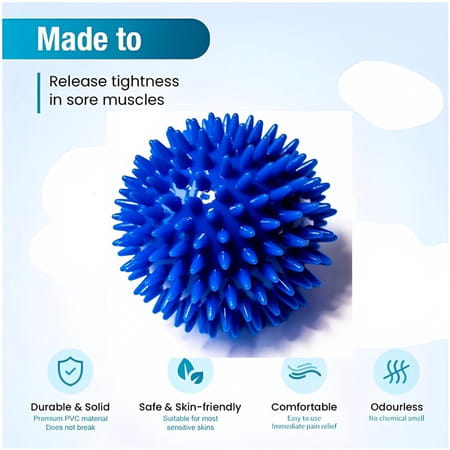 Healthtrek Acupressure Spiky Massage Ball (Pack Of 1 | Blue)