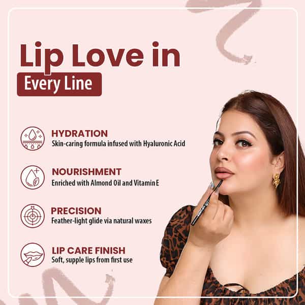 Tnw The Natural Wash Glide & Shine Lip Liner Chicline 01 | Hydrating & Longlasting 0.35 Gm