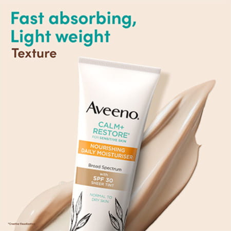 Aveeno Calm + Restore For Sensitive Skin Spf 30 For Nourishing Daily Moisturiser 50 Ml