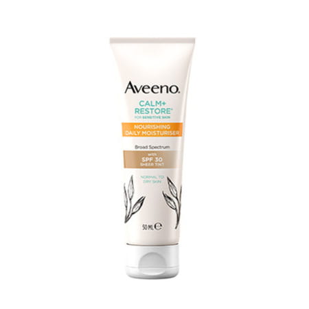Aveeno Calm + Restore For Sensitive Skin Spf 30 For Nourishing Daily Moisturiser 50 Ml