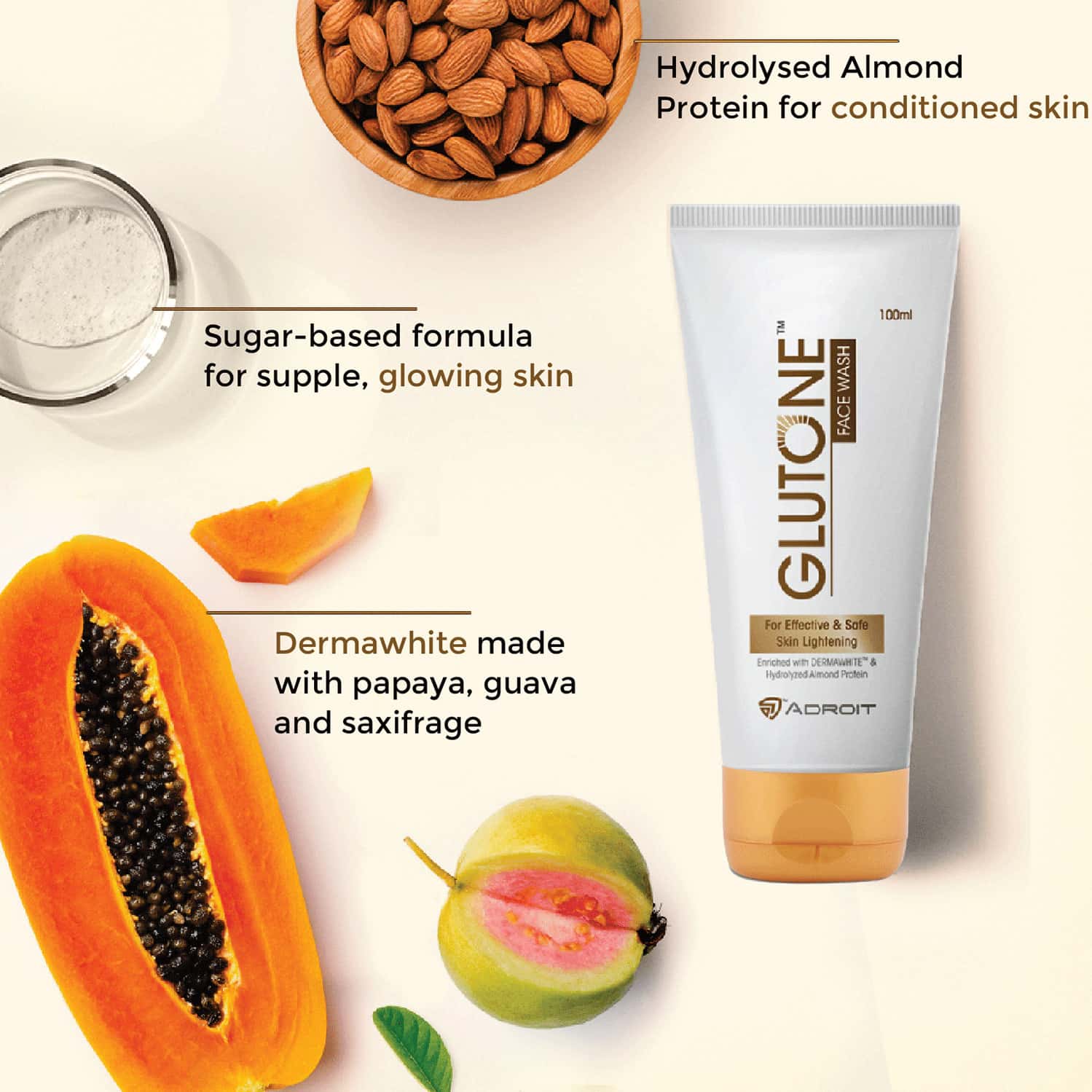 Buy GLUTONE FACE WASH MOISTURIZED & HEALTHY SKIN 100ML (PACK OF 4