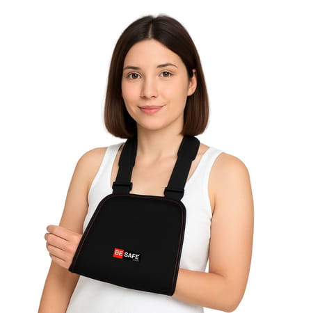Besafe Forever Half Arm Sling Pouch Belt | Arm Brace Immobilizer (Free Size | Black)