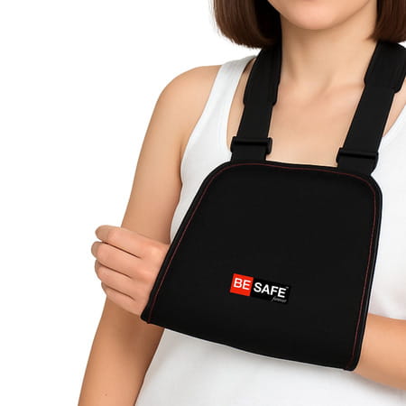 Besafe Forever Half Arm Sling Pouch Belt | Arm Brace Immobilizer (Free Size | Black)