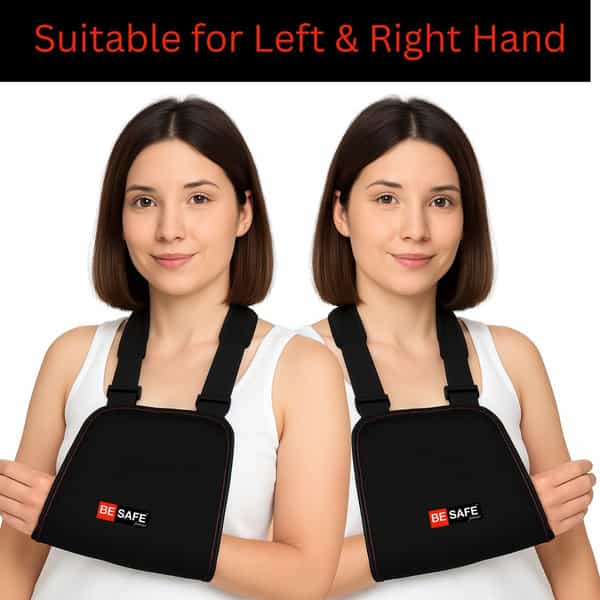 Besafe Forever Half Arm Sling Pouch Belt | Arm Brace Immobilizer (Free Size | Black)
