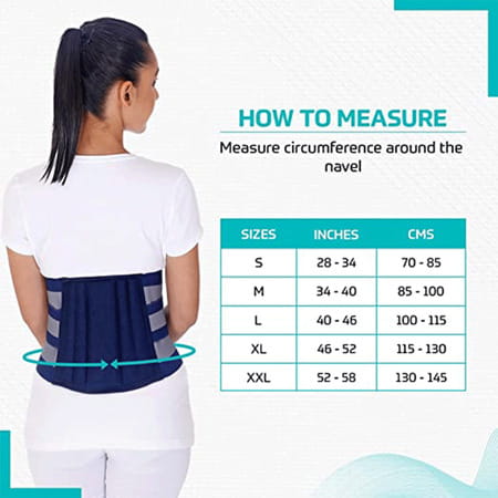 Beatxp Blue Color Lumbo-Sacral Suport Belt|Anatomical Fit|Skin Friendly|Pain Reliever (Xxl)