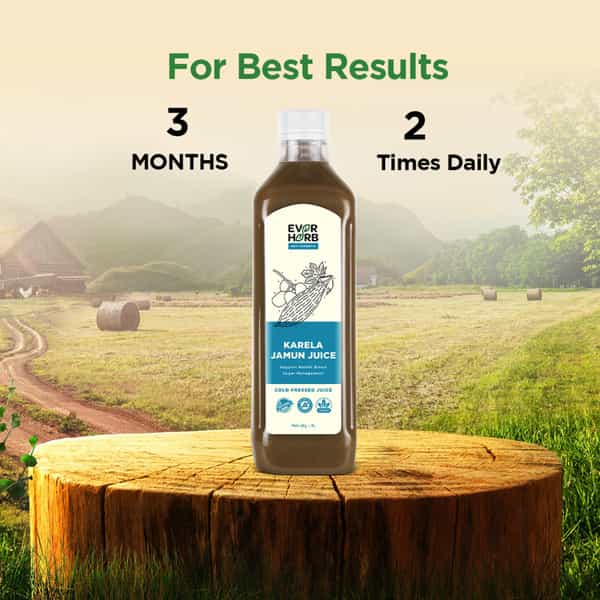 Everherb Karela Jamun Juice - Helps Maintains Sugar Levels & Weight Management - 1 L (By Pharmeasy)