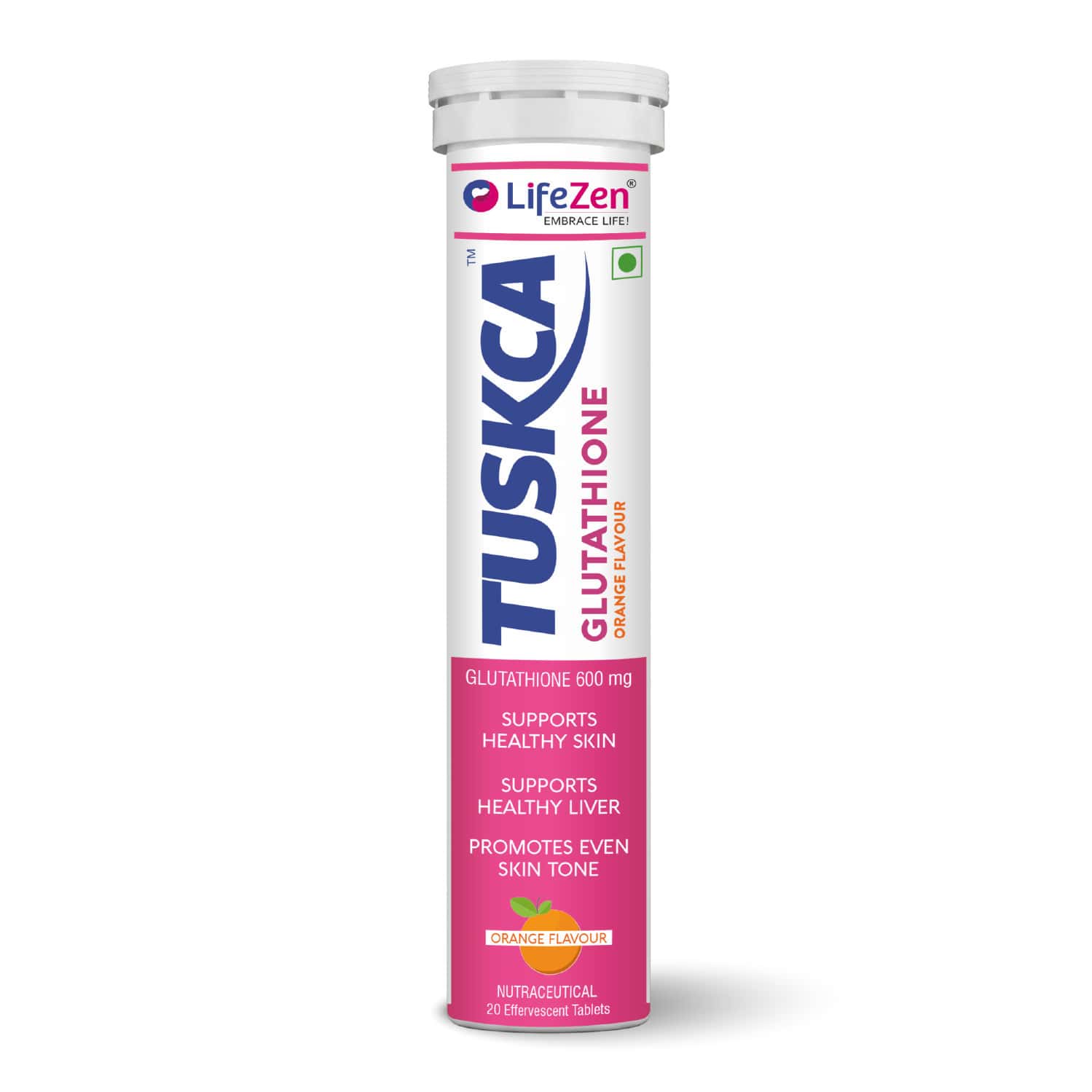 Tuskca Glutathione Effervescent Tablet Orange Orange - Bottle (20)