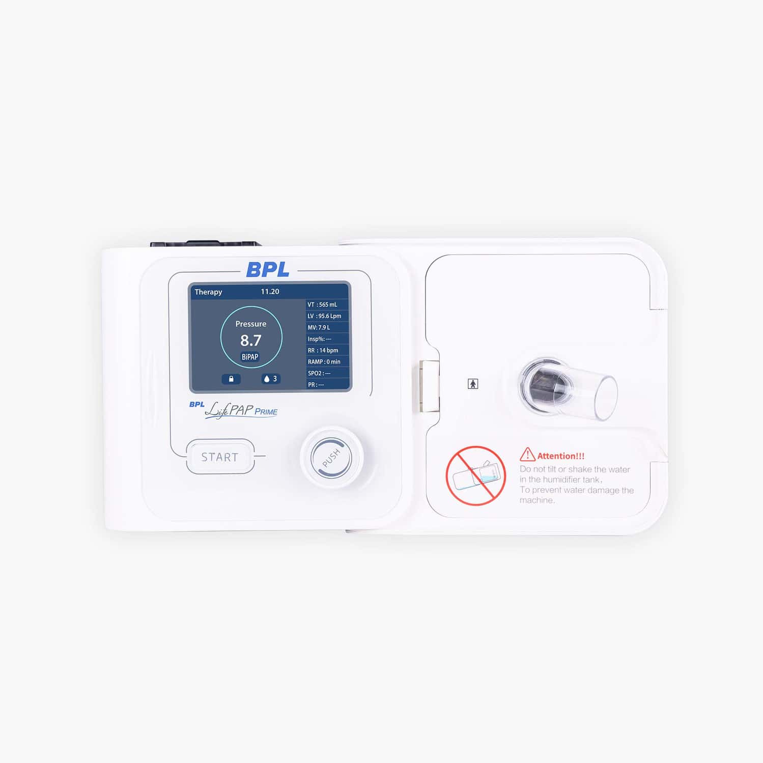 Bpl Medical Technologies Lifepap Prime With Yn-02 Nasal Mask|pressure Altitude Adjustment - White
