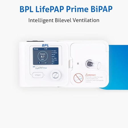 Bpl Medical Technologies Lifepap Prime With Yn-02 Nasal Mask|Pressure Altitude Adjustment - White