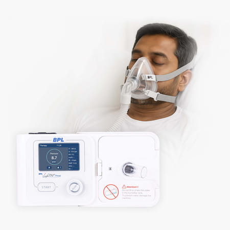 Bpl Medical Technologies Lifepap Prime With Yn-02 Nasal Mask|Pressure Altitude Adjustment - White