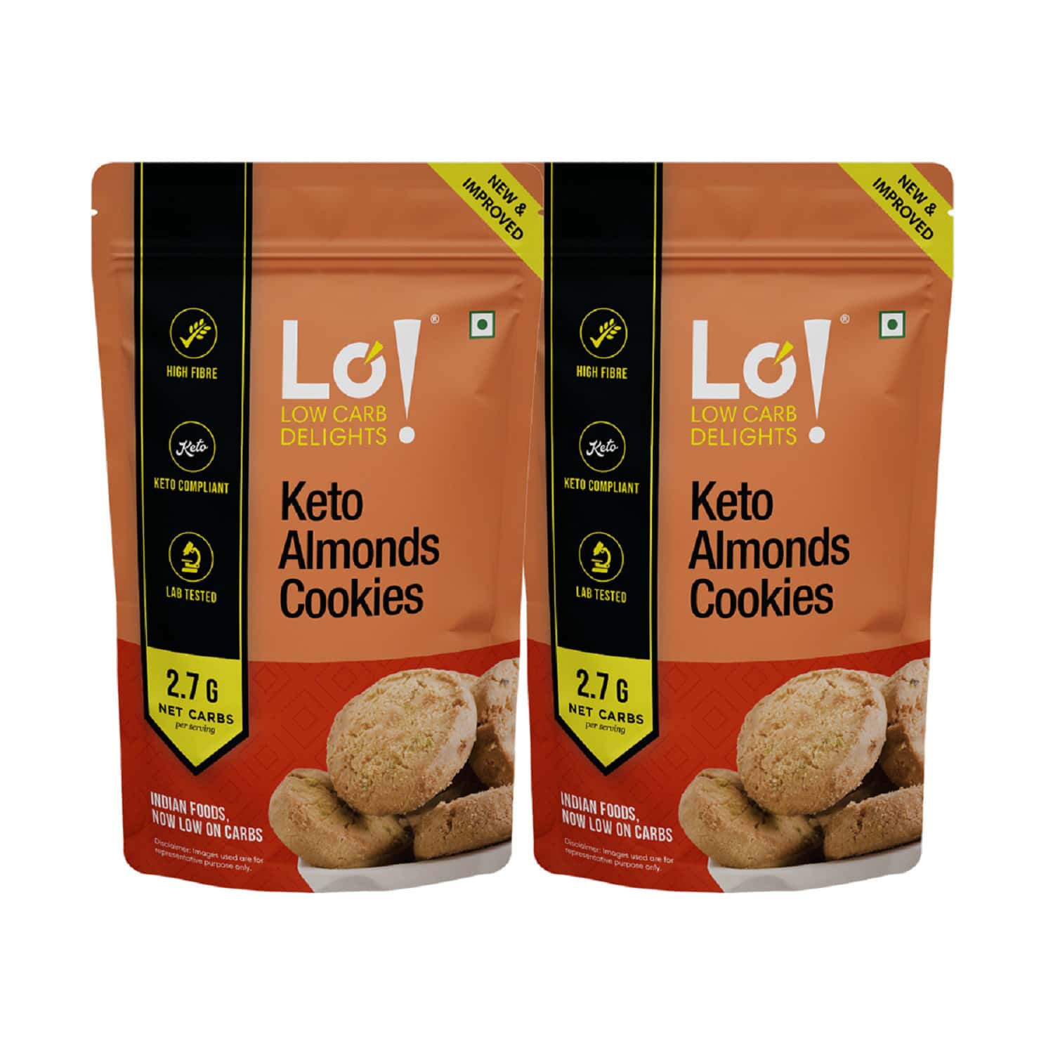 Lo! Low Carb Delights - Almond Keto Sugar Free Cookies (400g)