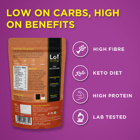 Lo! Low Carb Delights - Almond Keto Sugar Free Cookies (400g)