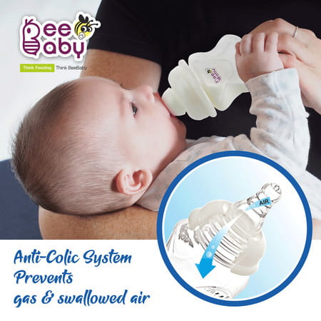 Beebaby Comfort Slim Neck With Anti-Colic Silicone Nipple 2 Oz Baby Blue Feeding Bottle 60 Ml