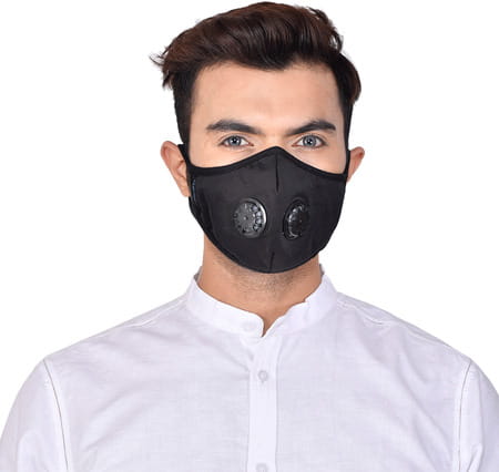 Advind Healthcare Smog Guard N99 Mask With Two Valves (Medium Black)
