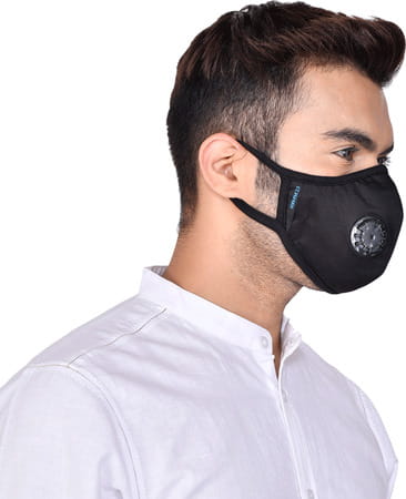 Advind Healthcare Smog Guard N99 Mask With Two Valves (Medium Black)