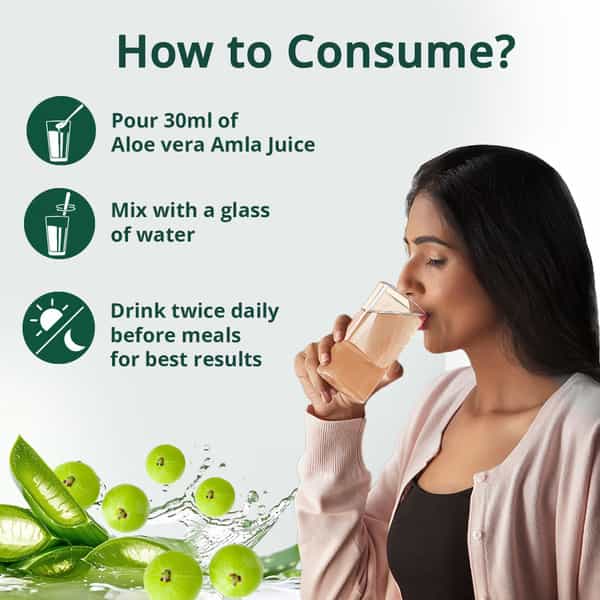 Vansaar 45+ Aloe Vera Amla Juice | 1L|Wild Amla & Pulpy Aloe Vera Harvested In 2 Days