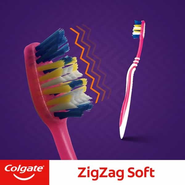Colgate Zigzag Antibacterial Toothbrush (Medium Pack Of 6)