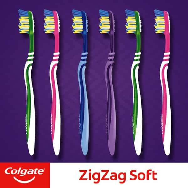 Colgate Zigzag Antibacterial Toothbrush (Medium Pack Of 6)