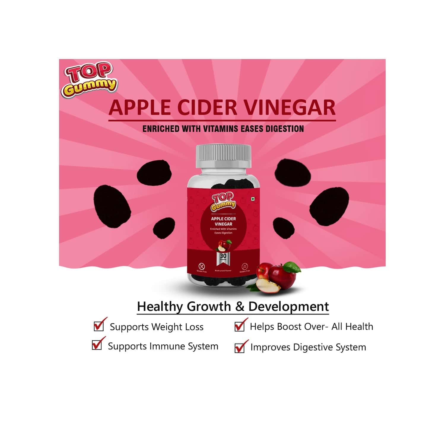 Buy Top Gummy Apple Cider Vinegar Enrich With Vitamins Eases Digestion