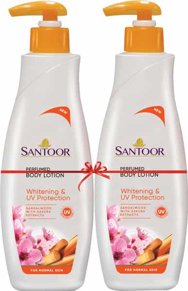 Santoor Body Lotion Whitening And Uv Protection 250Ml (Pack Of 2)