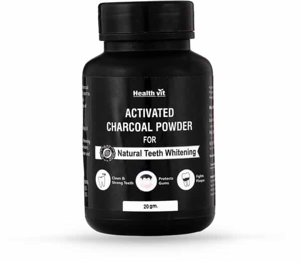 Healthvit Activated Charcoal Instant Teeth Whitening Powder - 20G