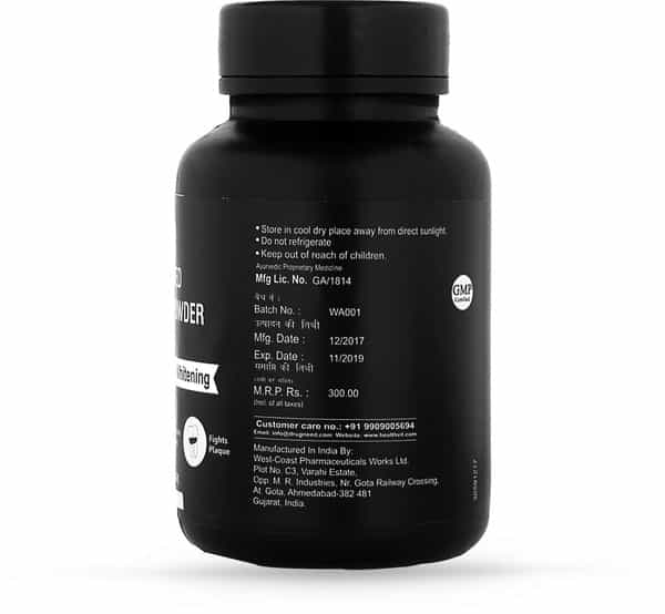 Healthvit Activated Charcoal Instant Teeth Whitening Powder - 20G
