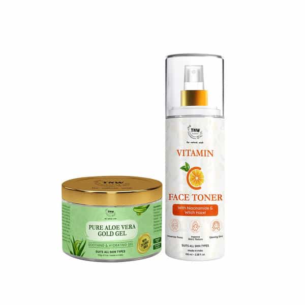 Tnw The Natural Wash Vitamin C Face Toner & Pure Aloe Vera Gold Gel |