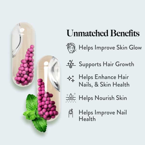 Wellbeing Nutrition Slow Hair | Skin & Nails For Skin Glow | Hair Growth & Repair 60 Caps