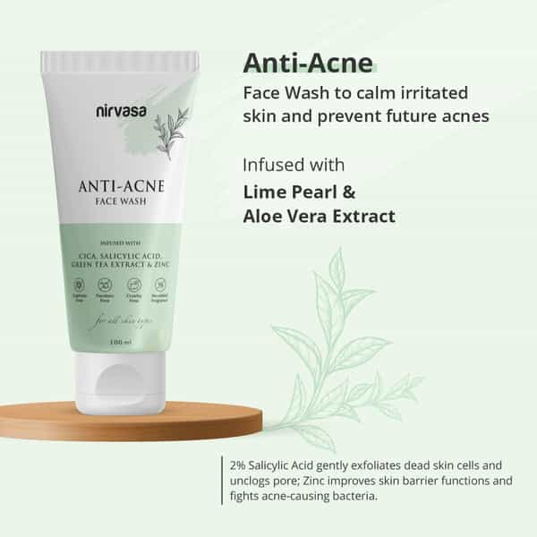 Nirvasa Anti - Acne With Salicylic Acid & Green Tea Extract | Anti - Acne Face Wash (100 Ml)