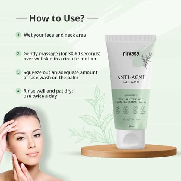 Nirvasa Anti - Acne With Salicylic Acid & Green Tea Extract | Anti - Acne Face Wash (100 Ml)