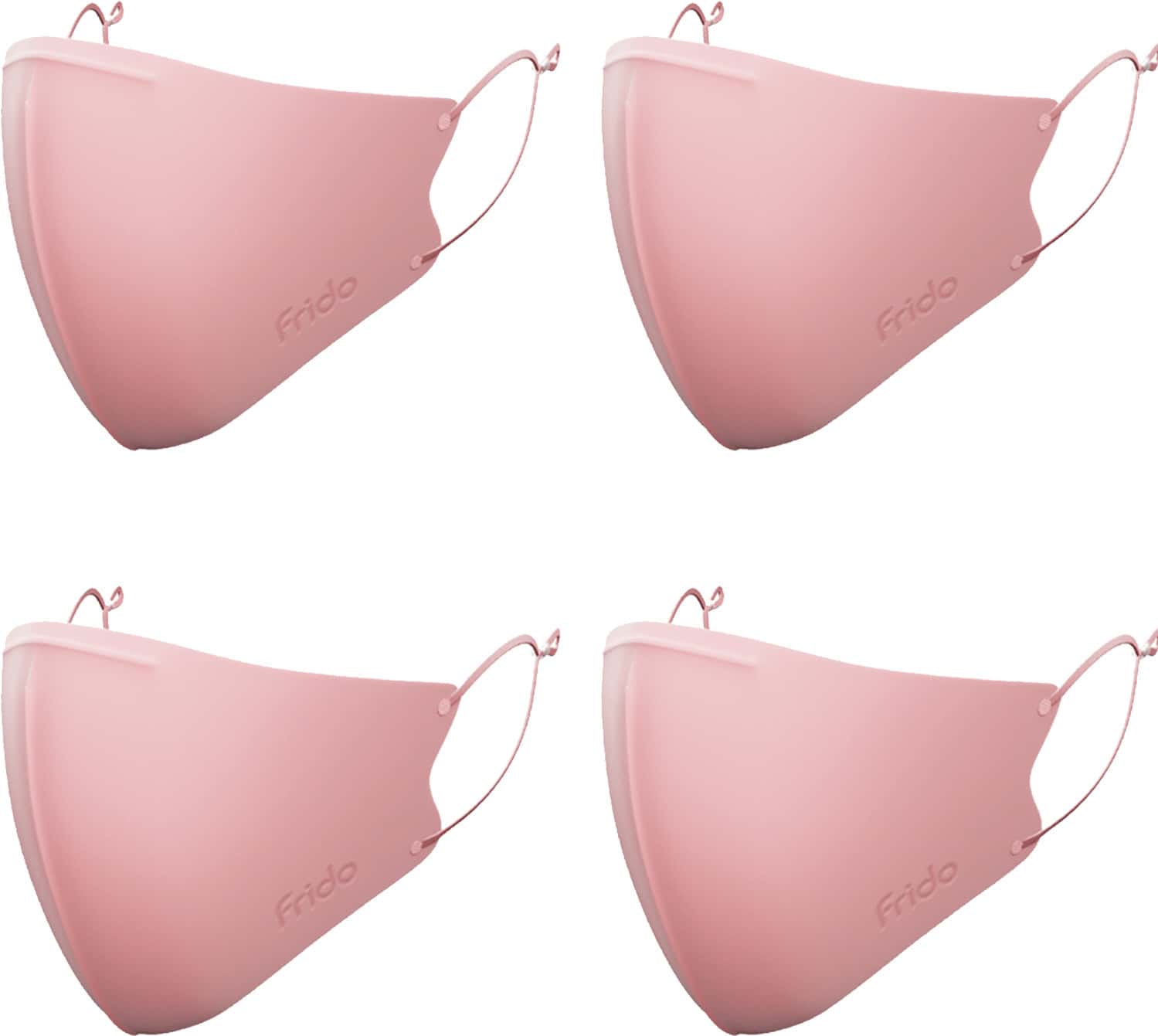 Frido Ultimate Pro Copper Mask|Pink|Nose Clip|Ear Loop Adjust|Washable|Imported|Small Size|Pack Of 4