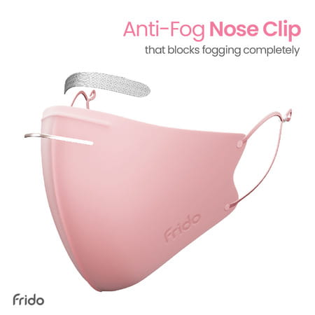 Frido Ultimate Pro Copper Mask|Pink|Nose Clip|Ear Loop Adjust|Washable|Imported|Small Size|Pack Of 4