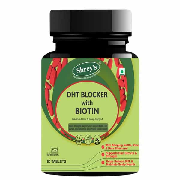 Shreys Dht Blocker With Biotin For Hair Growth & Hair Fall Control - 60 Veg Tablets