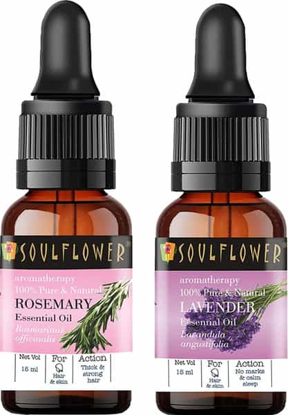 Soulflower Essential Oil Rosemary (15Ml) And Lavender 100% Pure Natural And Undiluted Oil (15Ml)