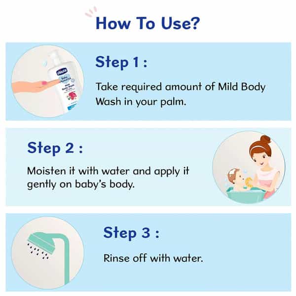 Chicco Baby Moments Mild Body Wash Protect No Tears For Soft Skin No Tears Soap Free 0M+ 200Ml
