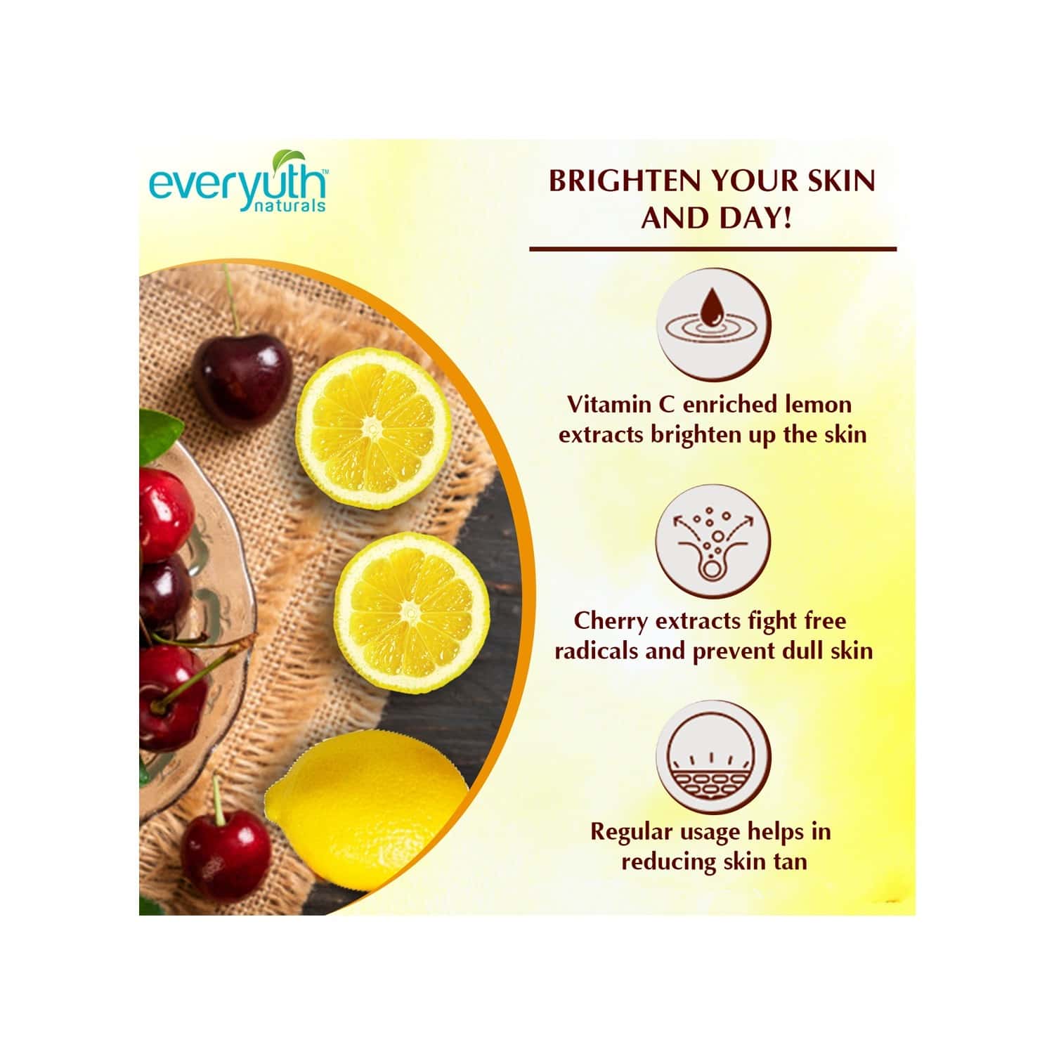 Buy Everyuth Naturals Brightening Lemon & Cherry Face Wash 150g Online