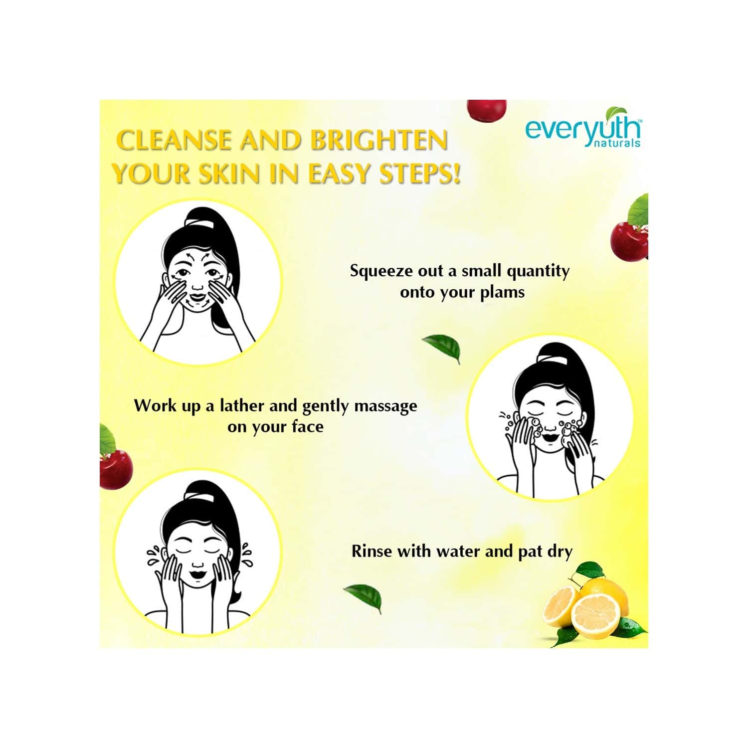 Buy Everyuth Naturals Brightening Lemon & Cherry Face Wash 150g Online