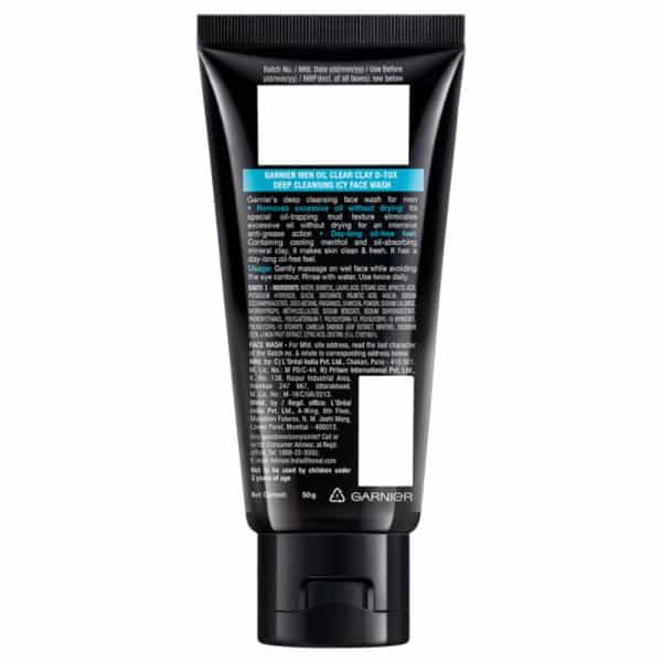 Garnier Men Oil Clear Clay D-Tox Face Wash 50 Gm