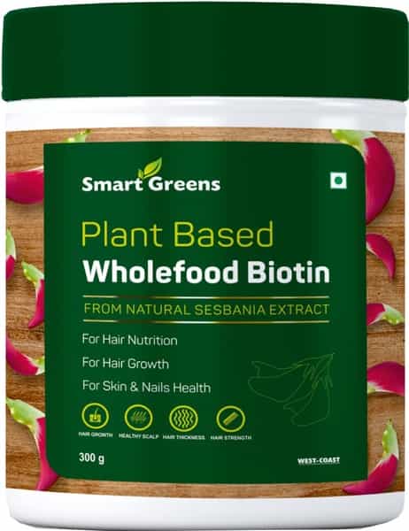Smart Greens Plant Based Wholefood Biotin Powder - 300Gm