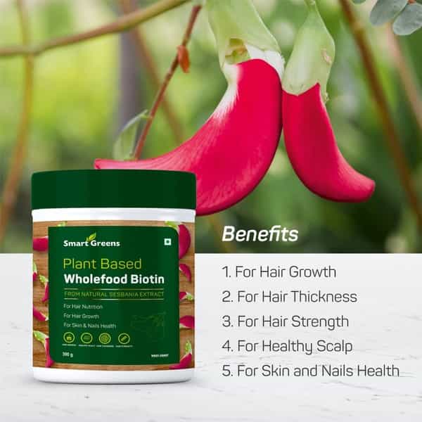 Smart Greens Plant Based Wholefood Biotin Powder - 300Gm