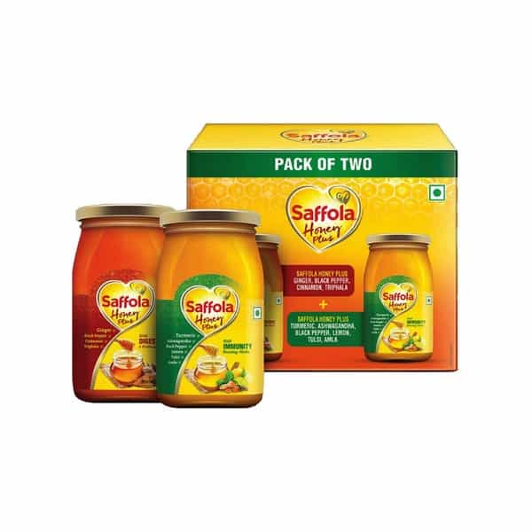 Saffola Honey Plus Ginger Black Pepper Cinnamon Triphala - 250 Gm (Pack Of 2)