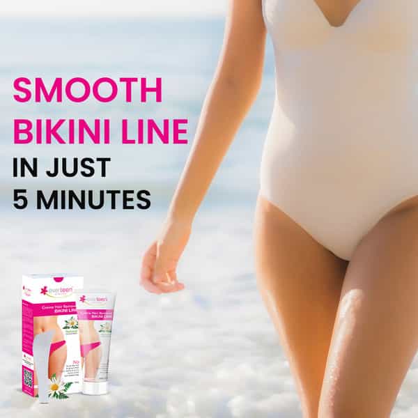 Everteen 100G Natural Bikini Line Hair Remover Cream For Women 3 Packs