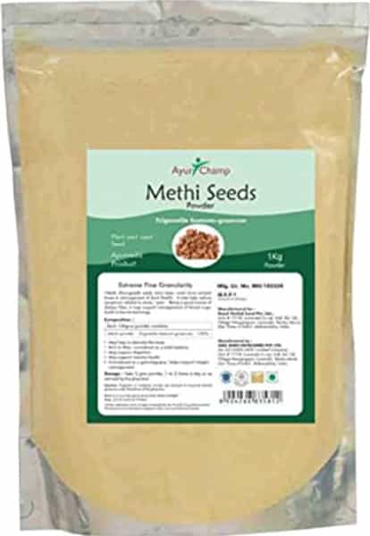 Ayur Champ - Pack Of 2 -Methi Seed Powder Herbal Fenugreek Powder (Trigonella Foenum-Graecum) 1 Kg