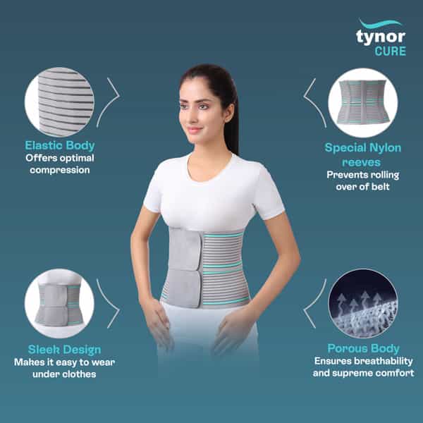Tynor Abdominal Belt Grey Large 1 Unit