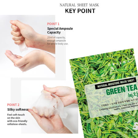 Orjena Natural Moisture Green Tea Mask Sheet - Pack Of 3