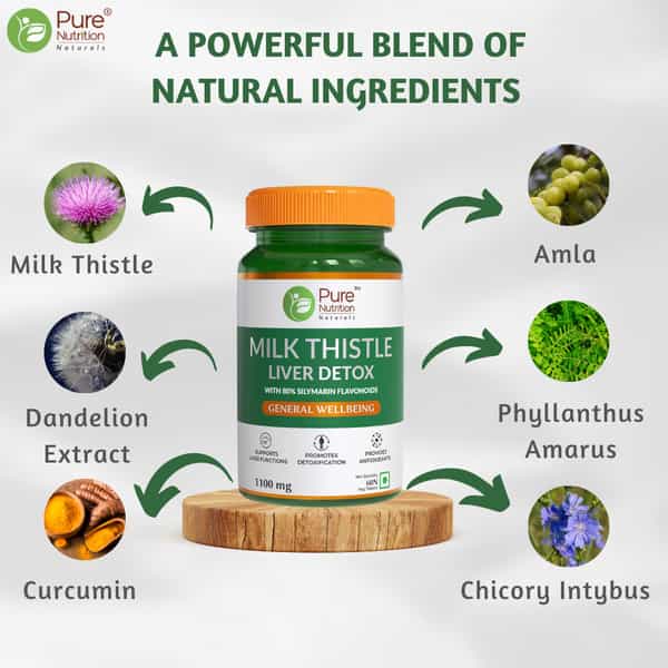 Pure Nutrition Milk Thistle Liver Detox Supplement- 60 N Tabs