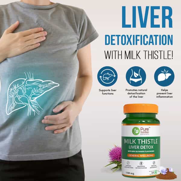 Pure Nutrition Milk Thistle Liver Detox Supplement- 60 N Tabs